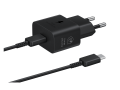 Samsung 25W Strømadapter USB-C m/kabel - Svart