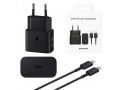 Samsung 25W Strømadapter USB-C m/kabel - Svart