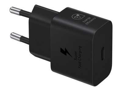 Samsung 25W Strømadapter USB-C m/kabel - Svart