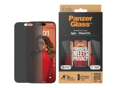PanzerGlass Privacy Skjermbeskyttelse iPhone 15 Pro